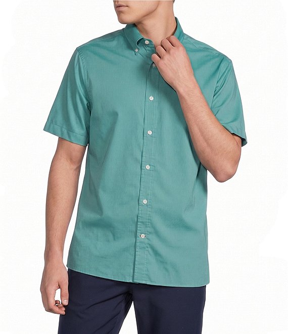 Cremieux Blue Label Short Sleeve Button Down Performance BRRR Solid Woven Shirt
