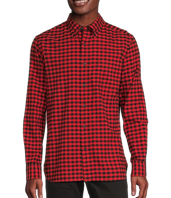 Cremieux Blue Label Slim Fit Buffalo Check Oxford Long Sleeve Woven ...