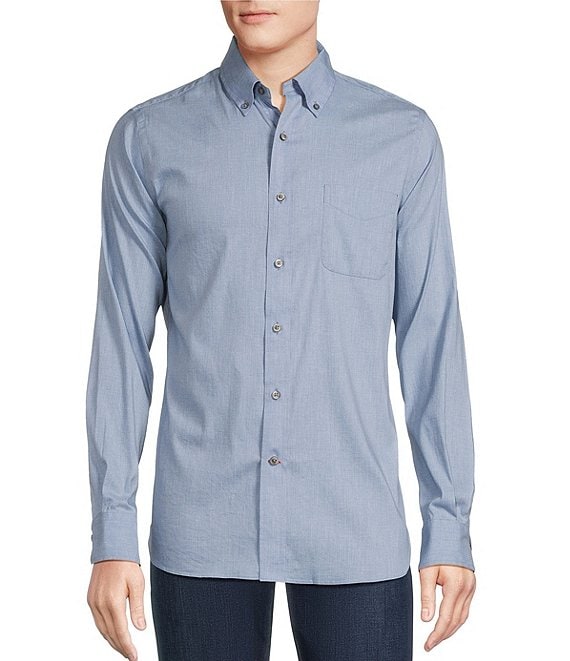 Cremieux Blue Label Slim Fit Solid Flex Twill Long Sleeve Woven