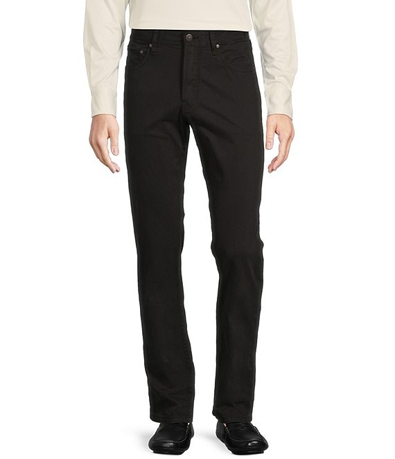 Color:Black - Image 1 - Blue Label Soho Tailored-Fit 5-Pocket Sateen Stretch Pants