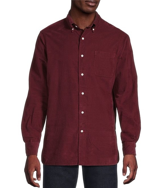 Cremieux Blue Label Solid Corduroy Long Sleeve Woven Shirt