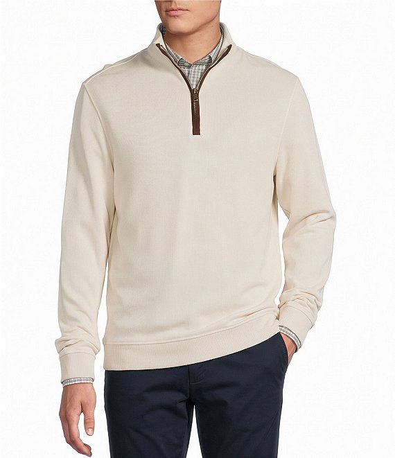 Cremieux Blue Label Solid French Rib Quarter-Zip Pullover