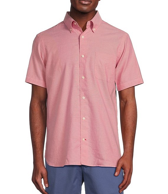 Cremieux Blue Label Solid Light Weight Oxford Short Sleeve Woven Shirt ...