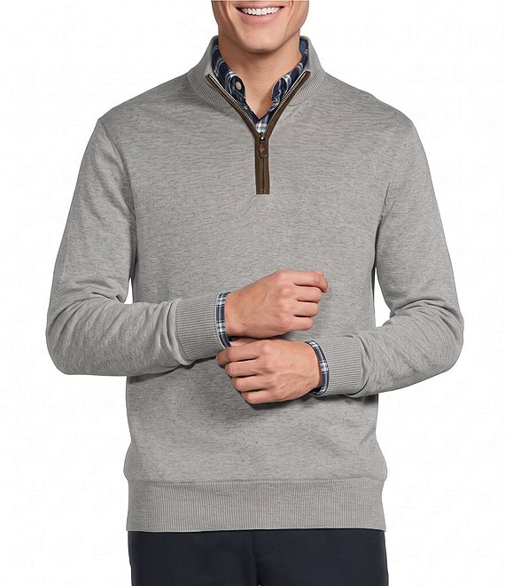Cremieux Blue Label Solid Lightweight Quarter Zip Sweater