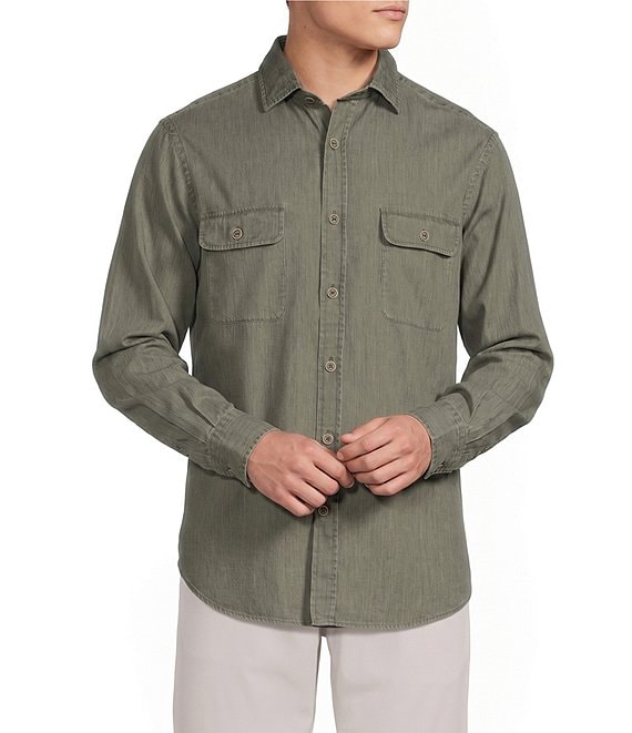 Cremieux Blue Label Solid Long Sleeve Woven Shirt