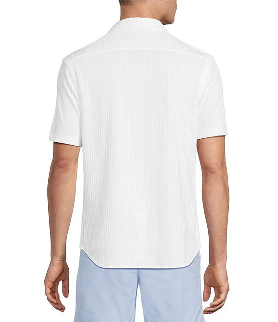 Cremieux Blue Label Solid Seersucker Short Sleeve Button Front