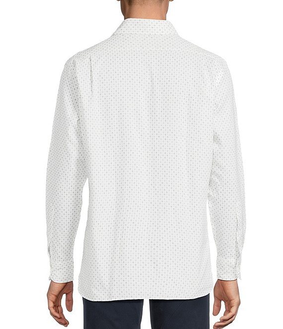 fleur de lis dress shirt White Stripe Style Business Dress Shirt Blue Fleur De Lis Floral Formal Fashion