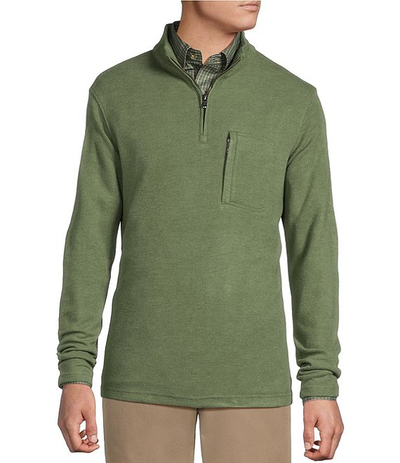 Cremieux Blue Label Sweater Fleece Quarter-Zip Pullover, Four Leaf Clover - Image 1