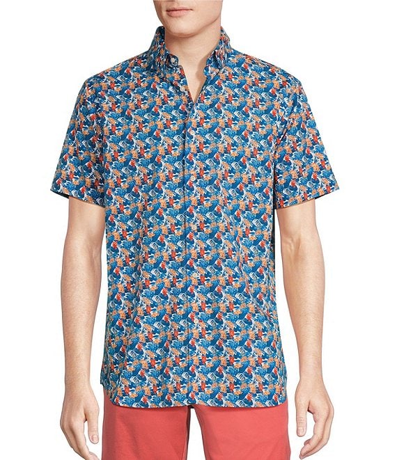 Cremieux Blue Label Tropical Floral Poplin Short-Sleeve Woven Shirt ...
