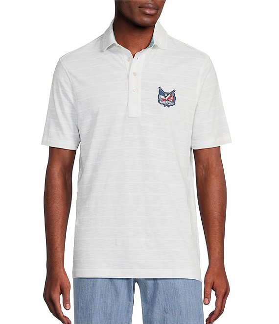 Cremieux Blue Label United In Cremieux Collection Solid Graphic Patch  Short-Sleeve Slub Jersey Polo Shirt