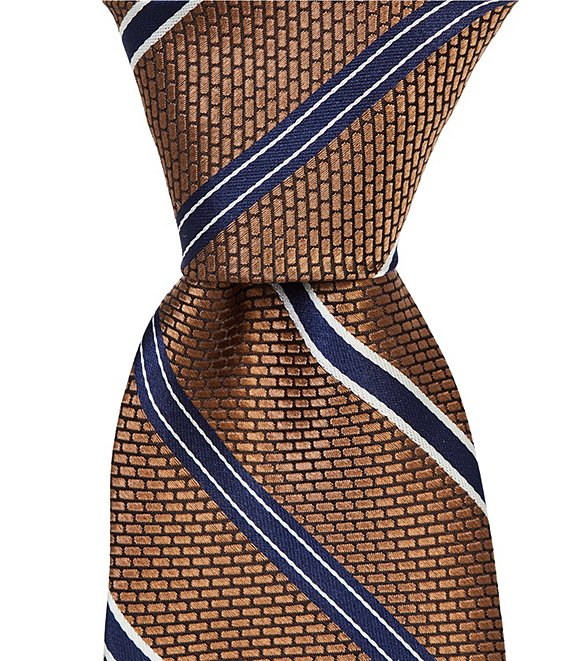 Cremieux Brick Striped Traditional Silk Tie