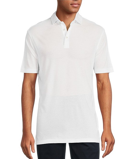 Cremieux Daniel Signature Label Solid Linen Lyocell Short Sleeve Polo Shirt