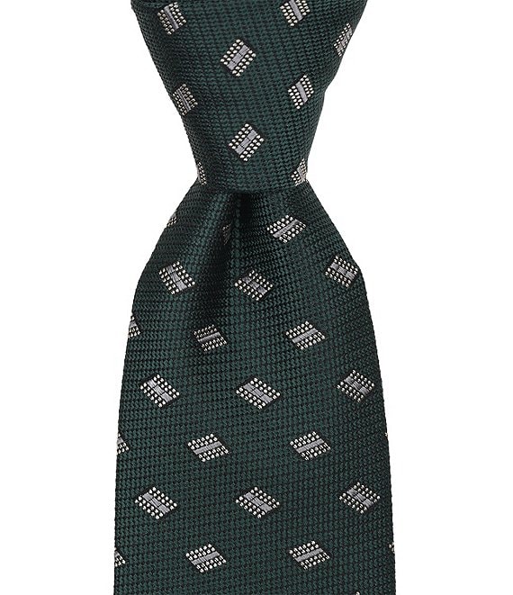 Cremieux Diamond Stripe Medallion Traditional Silk Tie