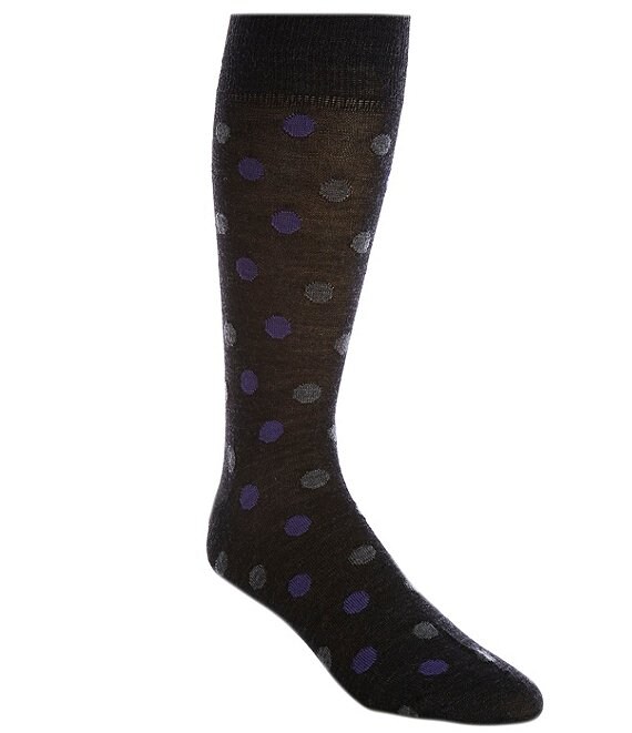 Color:Charcoal - Image 1 - Dotted Crew Dress Socks