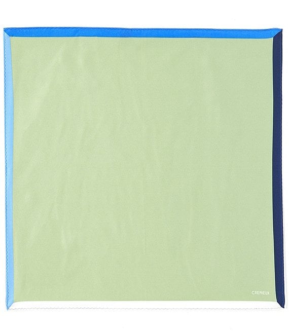 Color:Green - Image 1 - Foster Bordered Solid Pocket Square