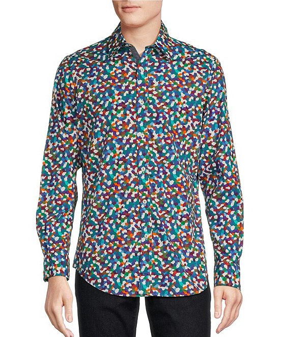 Cremieux Premium Denim Geometric Print Long Sleeve Woven Shirt | Dillard's