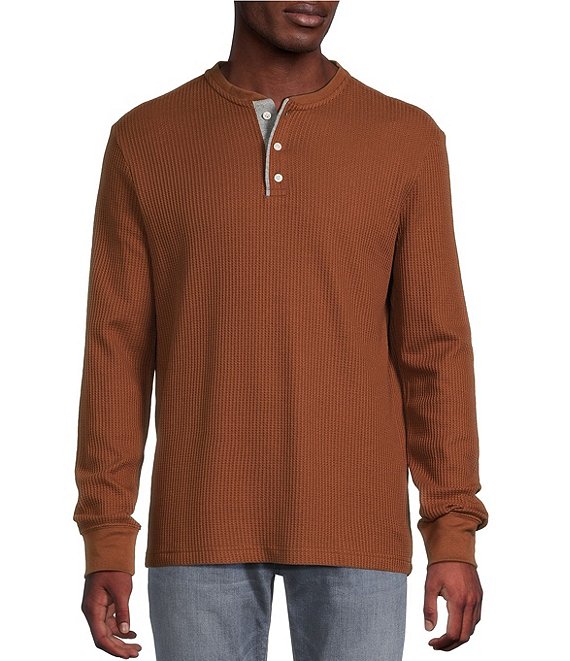 Cremieux Premium Denim Solid Long Sleeve Henley Shirt
