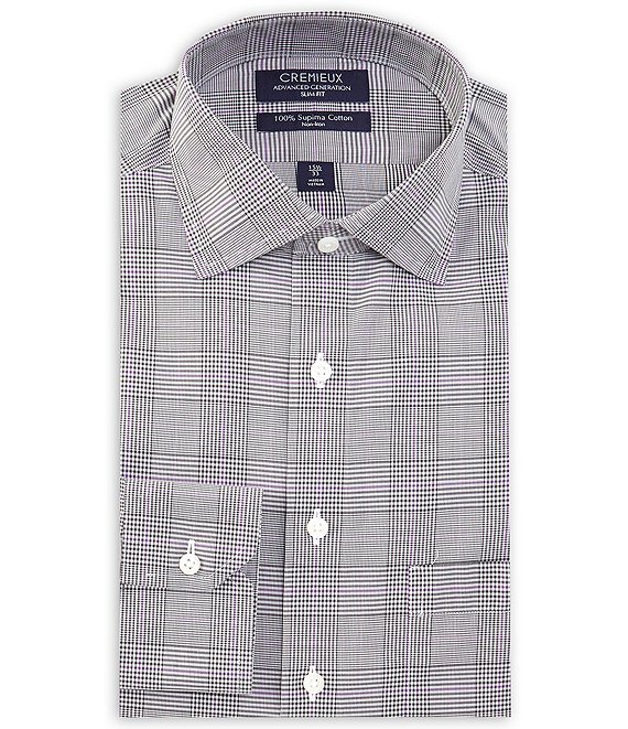 Cremieux Slim Fit Non Iron Spread Collar Glen Plaid Twill Dress Shirt Dillard s