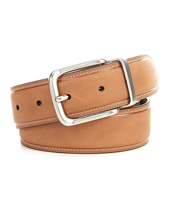 Color:Tan - Image 1 - Snuggle Reversible Leather Belt