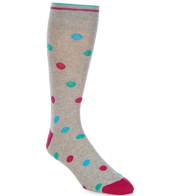 Cremieux Space-Dye Polka-Dot Crew Socks | Dillard's