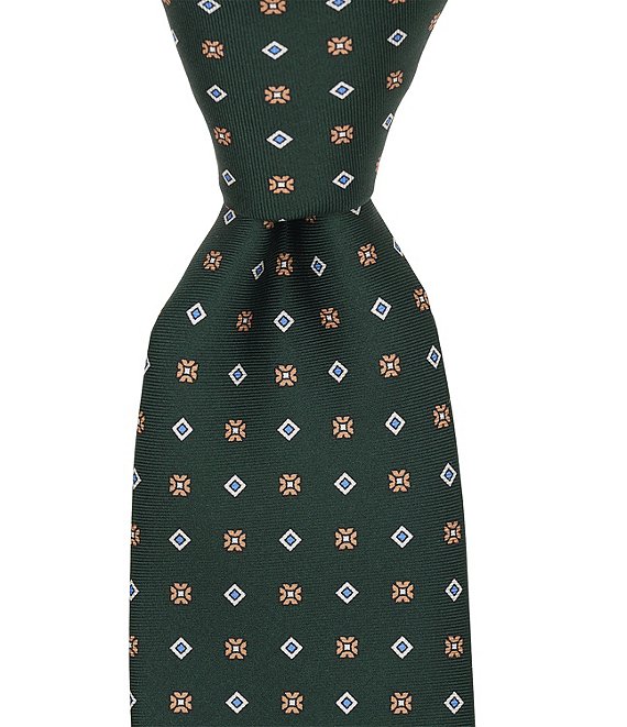 Cremieux Square Floral Medallion Traditional Silk Tie