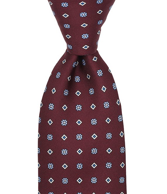 Cremieux Square Floral Medallion Traditional Silk Tie