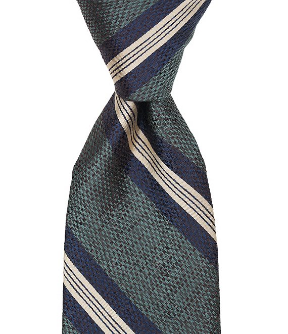 Cremieux Textured Sheen Stripe Traditional Silk Tie