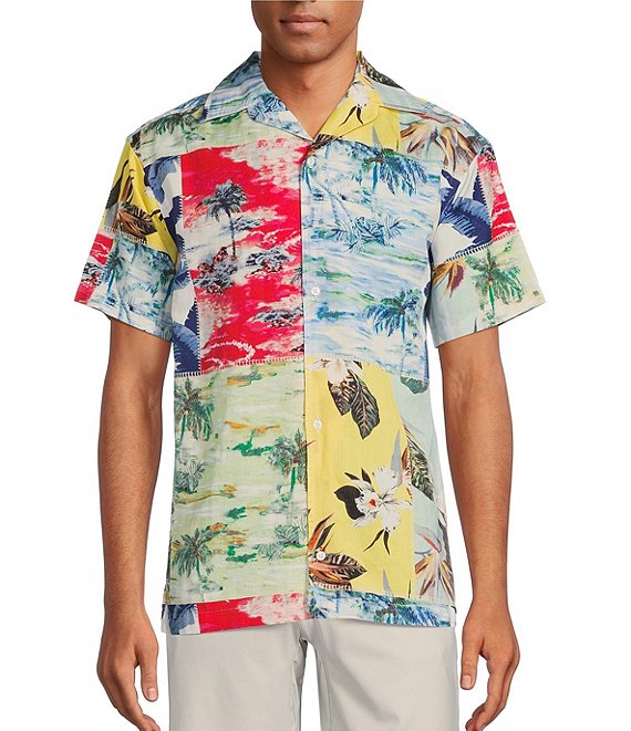 Cremieux Tropical Print Short-Sleeve Woven Camp Shirt | Dillard's