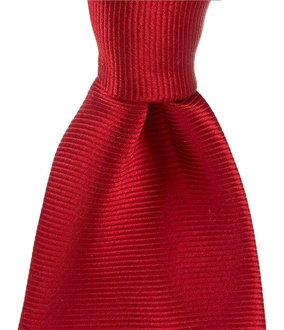 Color:Red - Image 1 - Tulle Solid Narrow 3#double; Silk Tie