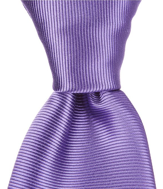Color:Purple - Image 1 - Tulle Solid Traditional 3 1/4#double; Silk Tie