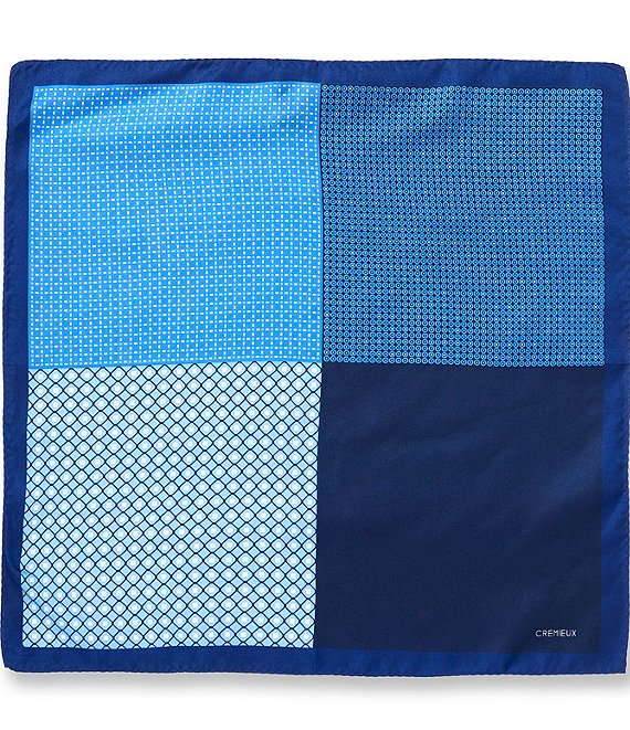 Cremieux Walter Neat Pattern Four Square Woven Silk Pocket Square