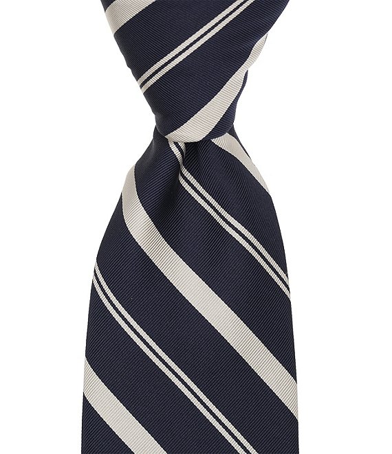 Cremieux White Stripe Traditional Silk Tie
