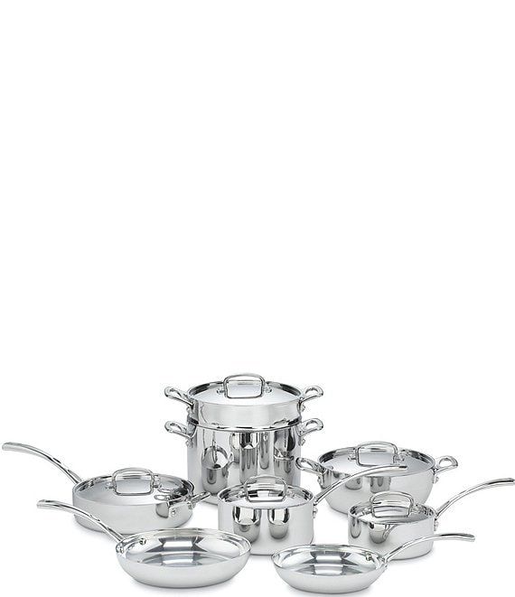 Cuisinart French Classic Tri-Ply Stainless 13-Piece Cookware Set, Silver