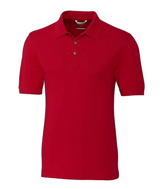 Color:Cardinal Red - Image 1 - Advantage Short-Sleeve Tri-Blend Pique Polo Shirt