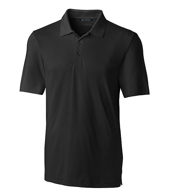 Color:Black - Image 1 - Big & Tall Forge Solid Performance Stretch Short-Sleeve Polo Shirt