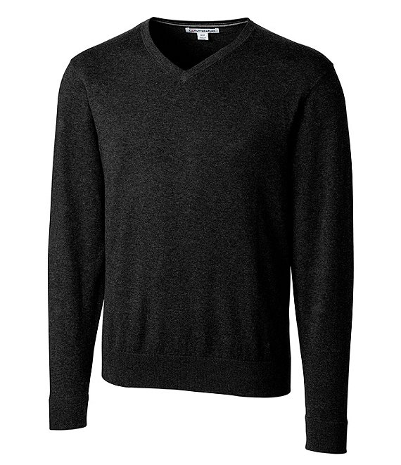 Color:Black - Image 1 - Big & Tall Lakemont V-Neck Sweater