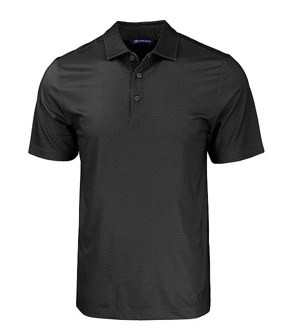 Cutter & Buck Pike Eco Tonal Geometric Print Short Sleeve Polo Shirt ...