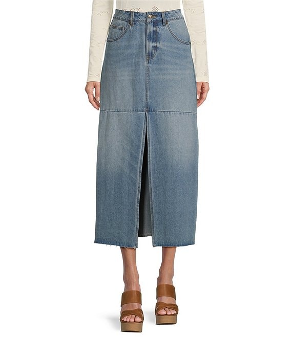 【関税＆送料込み】ChloAC Denim Midi Skirt C&V Chelsea & Violet Denim Midi Skirt | Dillard's
