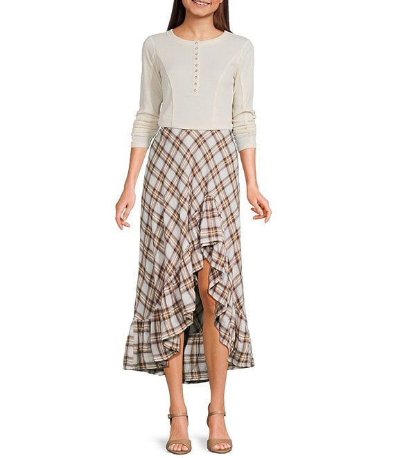 C&V Chelsea & Violet Henley Long Sleeve Top