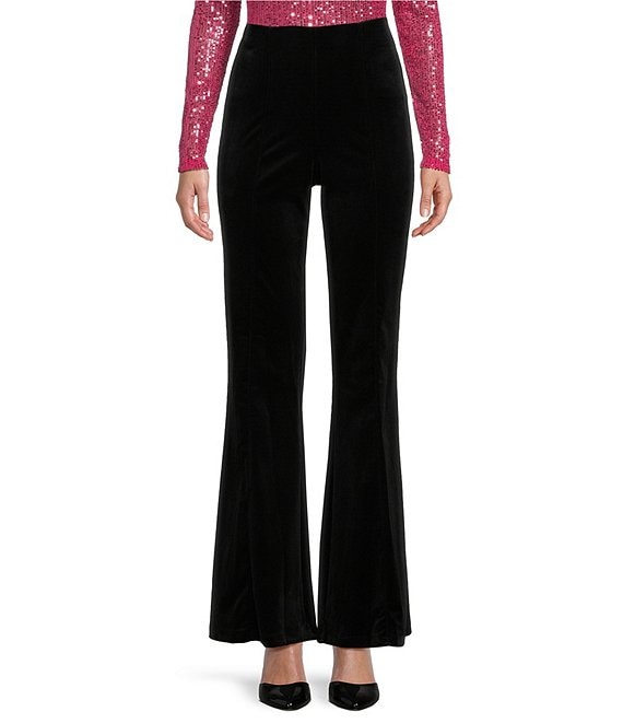 Allegra K Women's Velvet Bell Bottom High Waist Gothic Lace Front Flare  Pants : Target