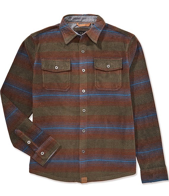 Dakota Grizzly Bowie Long Sleeve Blanket Stripe Woven Shirt, Acorn Shell - Image 1