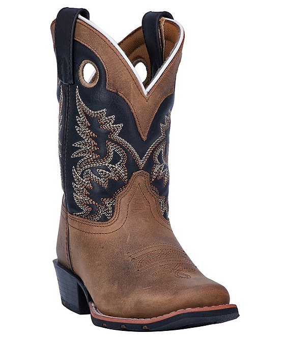 Color:Brown/Black - Image 1 - Boys' Rascal 8#double; Leather Western Boots (Toddler)