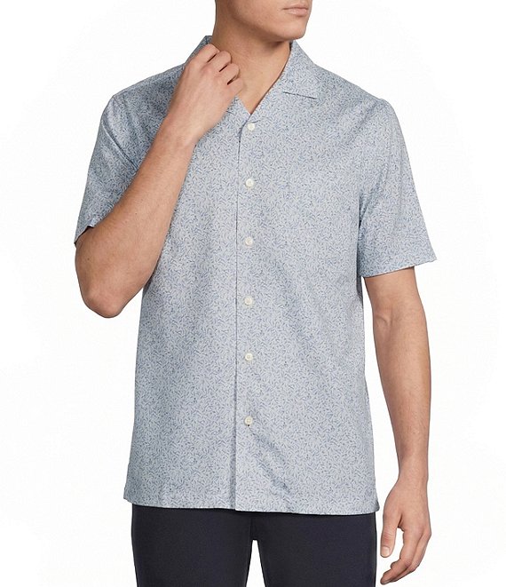 Daniel Cremieux Signature Label Leaf Print Short Sleeve Woven Camp Shirt