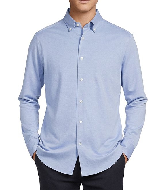 Daniel Cremieux Signature Label Long Sleeve Button Down Luxe Stretch Solid Woven Shirt