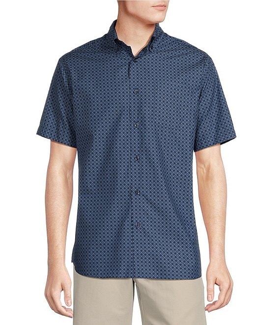 Daniel Cremieux Signature Label Medallion Print Poplin Short Sleeve ...