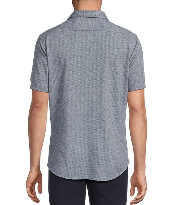 daniel cremieux pima cotton dress shirts Signature Label Solid Short Sleeve Coat Front Shirt Chiffon Off Shoulder Backless gathered Left side patch pocket Size:1 Year