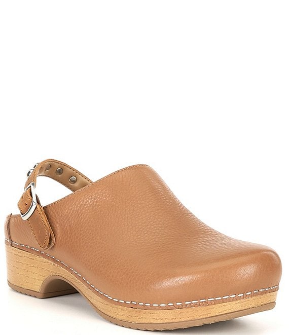 Brown clogs best sale with strap