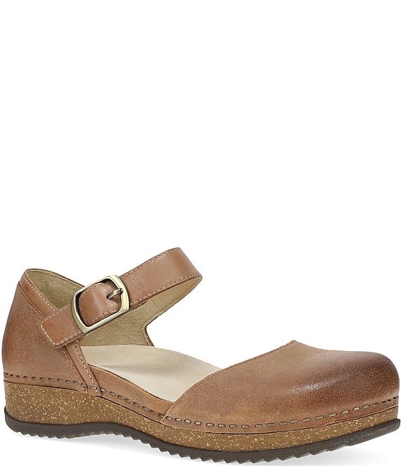 Dansko Mae Burnished Suede Mary Jane Clogs