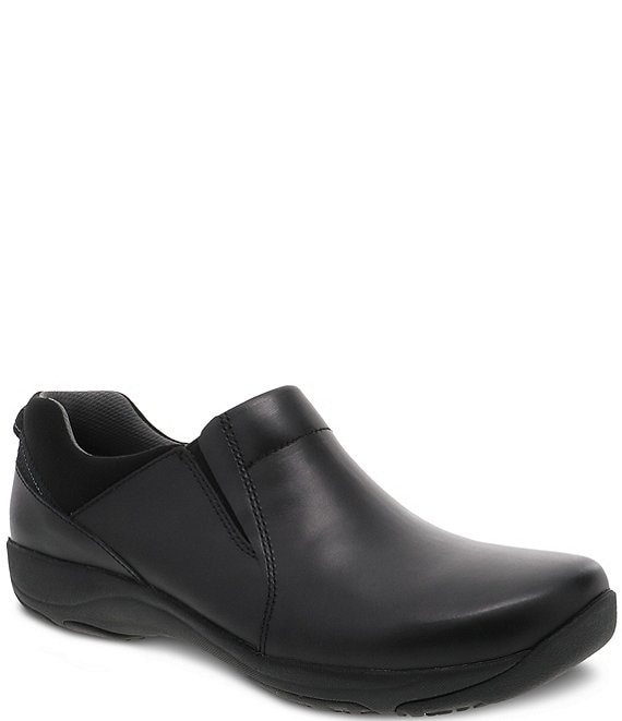 Color:Black Leather - Image 1 - Neci Leather Slip Ons