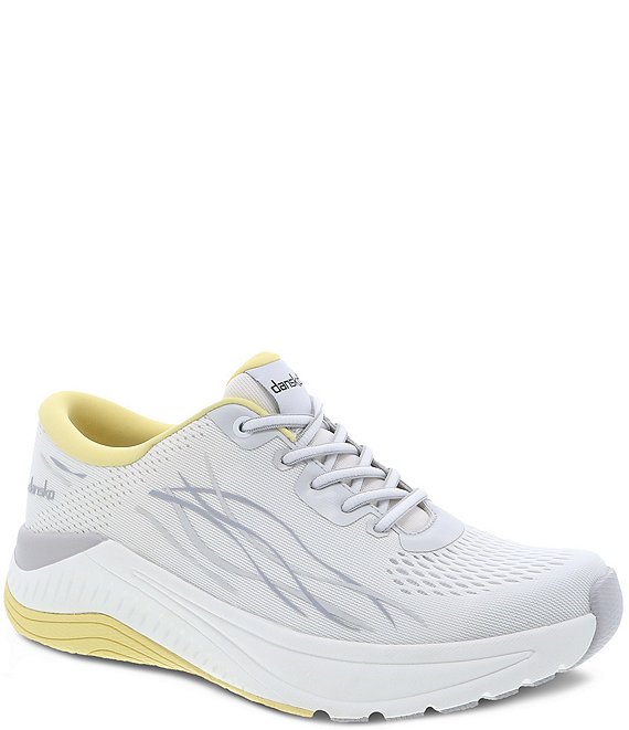 Color:White/Yellow Mesh - Image 1 - Women's Pace Mesh Lace-Up Sneakers